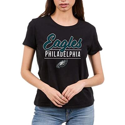 Junk Food Skräpmat kvinnor Philadelphia Eagles manus team namn dam kortärmad t-shirt, Philadelphia Eagles – svart, M Junk Food Skräpmat kvinnor Philadelphia Eagles manus team namn dam kortärmad t-shirt, Philadelphia Eagles – svart, M