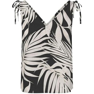 ONLY Onlnova Life Vis S/L Ruching Top AOP, svart, S ONLY Onlnova Life Vis S/L Ruching Top AOP, svart, S
