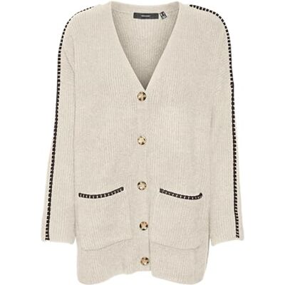 VERO MODA VMZORA LS V-ringad kofta, Björk/detalj: w. Choklad tårta stitch, M VERO MODA VMZORA LS V-ringad kofta, Björk/detalj: w. Choklad tårta stitch, M