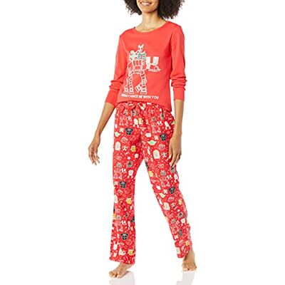 Amazon Essentials dam flannel pyjamas sovande set, Star Wars helgdagar, XS Amazon Essentials dam flannel pyjamas sovande set, Star Wars helgdagar, XS