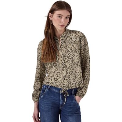 Street One Studio blus med leopardmönster, Krämbrun, 38 Street One Studio blus med leopardmönster, Krämbrun, 38