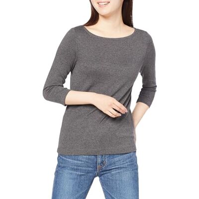 Amazon Essentials Women's T-shirt med smal passform och kvartsärmar med båtringning, Kolsvart ljung, XXL Amazon Essentials Women's T-shirt med smal passform och kvartsärmar med båtringning, Kolsvart ljung, XXL