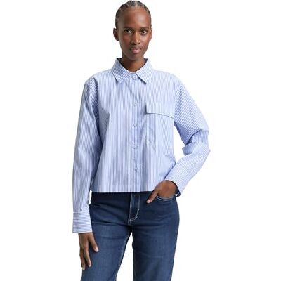TOM TAILOR Denim damblus, 34878 – Blå vit rem, M TOM TAILOR Denim damblus, 34878 – Blå vit rem, M