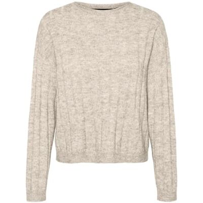 VERO MODA VMWILLA LS O-hals tröja GA Boo, Björk/detalj: melerad, L VERO MODA VMWILLA LS O-hals tröja GA Boo, Björk/detalj: melerad, L