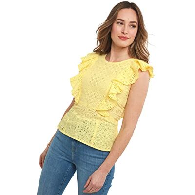 Joe Browns vacker broderie topp t-shirt för kvinnor, gUL, 34 Joe Browns vacker broderie topp t-shirt för kvinnor, gUL, 34