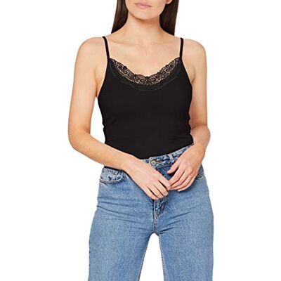 VERO MODA Damer Vminge Lace Singlet Noos Top, svart, XL VERO MODA Damer Vminge Lace Singlet Noos Top, svart, XL