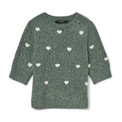 VERO MODA Vmdoffy Intarsia 2/4 O-Nk Pullov Ga Noos, Laurelkrans, S VERO MODA Vmdoffy Intarsia 2/4 O-Nk Pullov Ga Noos, Laurelkrans, S
