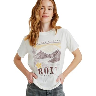 Roxy OCEANREGULAR kortärmad T-shirt poster brun XXS Roxy OCEANREGULAR kortärmad T-shirt poster brun XXS
