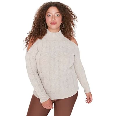 Trendyol TBBAW23AN00016/Bej sweatshirt, beige, XL, BEIgE, XL Trendyol TBBAW23AN00016/Bej sweatshirt, beige, XL, BEIgE, XL
