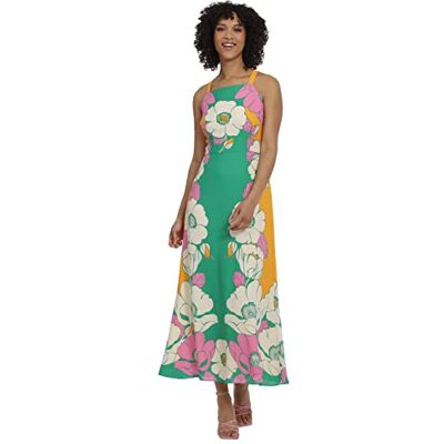 Maggy London Damklänningar djärv färgglad rolig tryckt Georgette maxiklänning, mimosa/kräm, 44, Mimose/kräm, 42 Maggy London Damklänningar djärv färgglad rolig tryckt Georgette maxiklänning, mimosa/kräm, 44, Mimose/kräm, 42