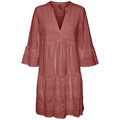 VERO MODA Vmhoney Lace 3/4 V-hals tunika WVN, Rosa Brun, S VERO MODA Vmhoney Lace 3/4 V-hals tunika WVN, Rosa Brun, S