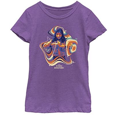 Marvel Little, Big Dr. Strange in The Multiverse of Madness Chavez Groove flickor kortärmad t-shirt, Lila bär, XL Marvel Little, Big Dr. Strange in The Multiverse of Madness Chavez Groove flickor kortärmad t-shirt, Lila bär, XL