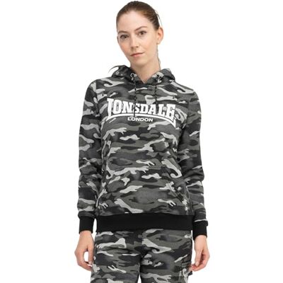 Lonsdale Clough Hoodie för kvinnor, Kamouflagegrå, XS Lonsdale Clough Hoodie för kvinnor, Kamouflagegrå, XS