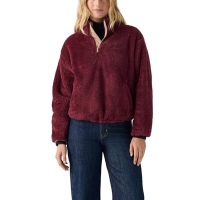 Levi's Gemma Sherpa 1/4 dragkedja Tawny port Levi's Gemma Sherpa 1/4 dragkedja Tawny port