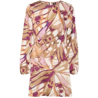 VERO MODA VMLINEA Lykke LS Short Dress WVN GA, Lion/Aop: lykke, XL VERO MODA VMLINEA Lykke LS Short Dress WVN GA, Lion/Aop: lykke, XL