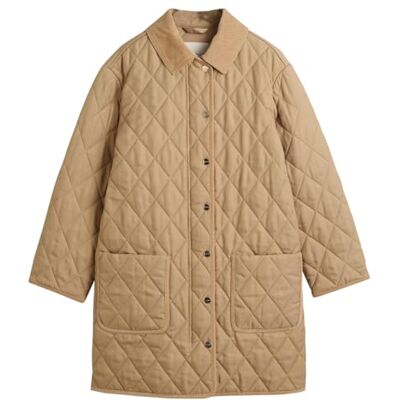 GANT kviltad kappa vitkort detaljer, Mörk kaki, XL GANT kviltad kappa vitkort detaljer, Mörk kaki, XL