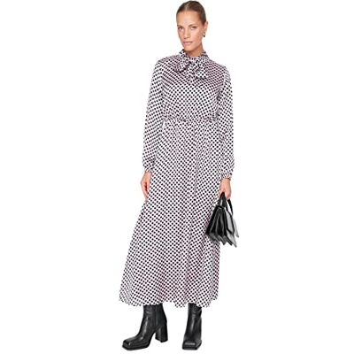 Trendyol Damdesign maxi jile crew neck vävd klänning klänning, svart, 38 Trendyol Damdesign maxi jile crew neck vävd klänning klänning, svart, 38