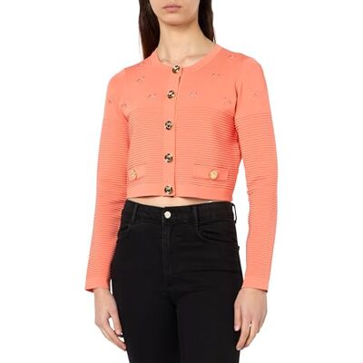 Pinko Jacquard körsbärsjacka med Birds Blazer logotyp, P77_Lax, XXS dam, P77_färsk lax, XXS Pinko Jacquard körsbärsjacka med Birds Blazer logotyp, P77_Lax, XXS dam, P77_färsk lax, XXS