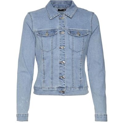 VERO MODA VMLUNA LS Slim DNM jacka Mix GA NO 10279492, Ljusblå denim, XS VERO MODA VMLUNA LS Slim DNM jacka Mix GA NO 10279492, Ljusblå denim, XS
