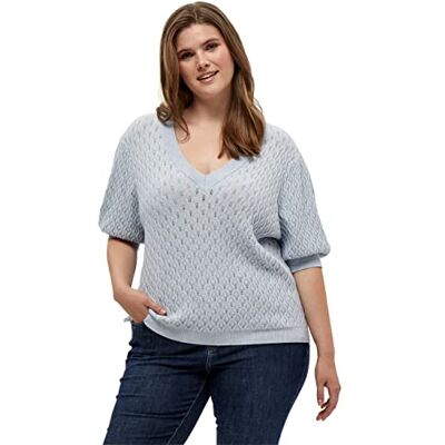 Peppercorn Rosalia puff ärm t-shirt för kvinnor, 2284m Skyway Blue Melange, 48/Stor Peppercorn Rosalia puff ärm t-shirt för kvinnor, 2284m Skyway Blue Melange, 48/Stor