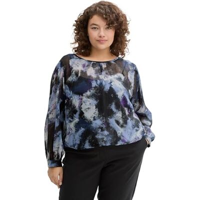 TOM TAILOR dam plus-blus, 36558 – Konstgjord akvarell design, 44 SE/L TOM TAILOR dam plus-blus, 36558 – Konstgjord akvarell design, 44 SE/L