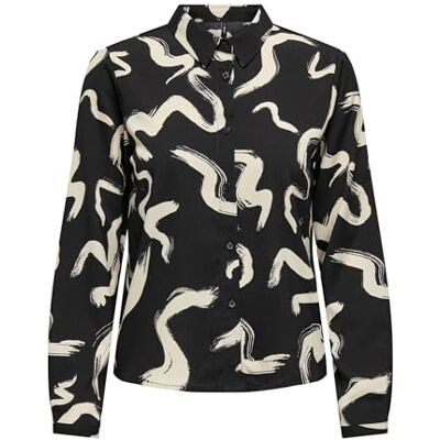 ONLY Onlnova Life VIS L/S Maya skjorta AOP, Black/Aop:587 Yoko, M ONLY Onlnova Life VIS L/S Maya skjorta AOP, Black/Aop:587 Yoko, M