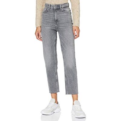 ONLY Jeans med rak passform för kvinnor ONLEMILY hög midja rakt skurna jeans, Grå denim, 26W / 30L ONLY Jeans med rak passform för kvinnor ONLEMILY hög midja rakt skurna jeans, Grå denim, 26W / 30L