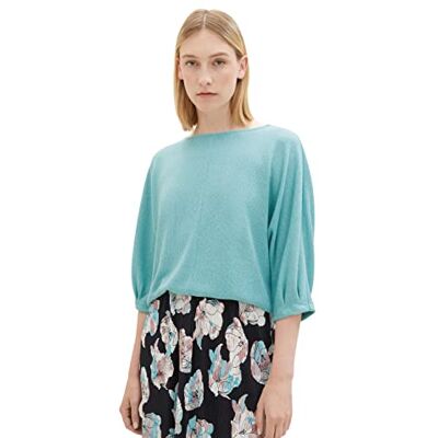 TOM TAILOR Dam-t-shirt med 3/4-arm, 10426-sommar teal, XL TOM TAILOR Dam-t-shirt med 3/4-arm, 10426-sommar teal, XL
