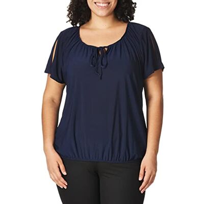 Star Vixen kvinnors plus-storlek shrt/slits SLV nyckelhål slips bondetopp W bubbla fållad blus Star Vixen kvinnors plus-storlek shrt/slits SLV nyckelhål slips bondetopp W bubbla fållad blus