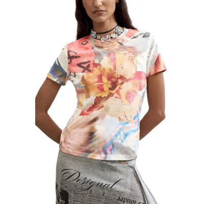 Desigual TS_Aisha T-shirt för kvinnor, Finishes material:, S Desigual TS_Aisha T-shirt för kvinnor, Finishes material:, S