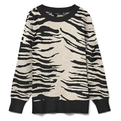 VERO MODA Vmnancy Ls O-hals lång tröja Boo Rep, svart, XL VERO MODA Vmnancy Ls O-hals lång tröja Boo Rep, svart, XL