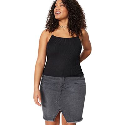 Trendyol Kvinna TBBSS23AF00013 Plus Size Blus, Svart, 3XL, Svart, 3XL Trendyol Kvinna TBBSS23AF00013 Plus Size Blus, Svart, 3XL, Svart, 3XL
