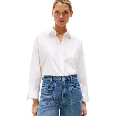 Tommy Hilfiger kvinnors ESS POPLIN ny enkel skjorta WW0WW45892 L/S skjorta, vit (Th Optic White), 36, Vit (Th Optic White), 62 Tommy Hilfiger kvinnors ESS POPLIN ny enkel skjorta WW0WW45892 L/S skjorta, vit (Th Optic White), 36, Vit (Th Optic White), 62
