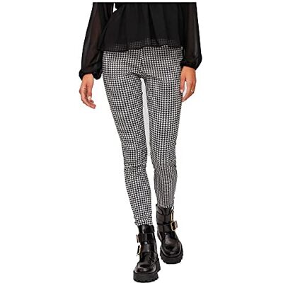 Vila dam leggings, Snövit/mönster: plia svart, S Vila dam leggings, Snövit/mönster: plia svart, S