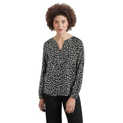 Street One Buttoned tunika blus w lace infoga AOP, svart, 46 Street One Buttoned tunika blus w lace infoga AOP, svart, 46