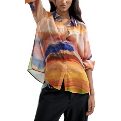 Desigual Blus_Camsterdam T-shirt för kvinnor, Finishes material:, L Desigual Blus_Camsterdam T-shirt för kvinnor, Finishes material:, L