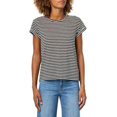 AllSaints All Saints Anna Stripe T-shirt för kvinnor (paket med 1), Krita/bläck, L AllSaints All Saints Anna Stripe T-shirt för kvinnor (paket med 1), Krita/bläck, L