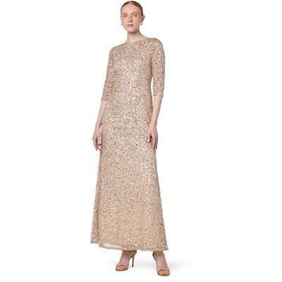 Adrianna Papell Kvinnor0919970Pärlklänning trekvartsärm klänning beige 12 Adrianna Papell Kvinnor0919970Pärlklänning trekvartsärm klänning beige 12