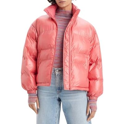 Levi's dam retro puffer caviar jacka, Italiensk ros, L Levi's dam retro puffer caviar jacka, Italiensk ros, L