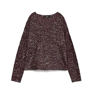 VERO MODA Neck Pullover Vmleilani New Ls v-ringad tröja, Vin, S dam, Vin, S VERO MODA Neck Pullover Vmleilani New Ls v-ringad tröja, Vin, S dam, Vin, S