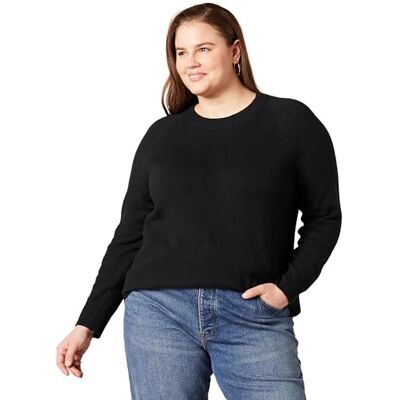 Amazon Essentials dam klassisk passform mjuk beröring långärmad tröja med rund hals, svart, XX-Large Amazon Essentials dam klassisk passform mjuk beröring långärmad tröja med rund hals, svart, XX-Large
