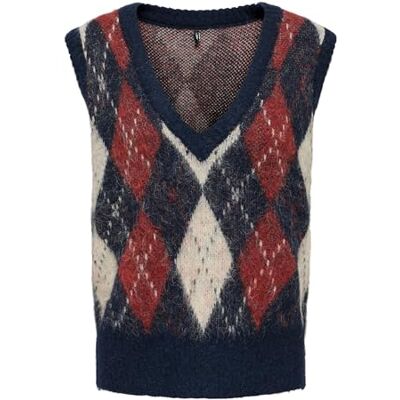 ONLY Onlnoeme Jq Ls Life Vest V-hals KNT, natthimmel, XS ONLY Onlnoeme Jq Ls Life Vest V-hals KNT, natthimmel, XS