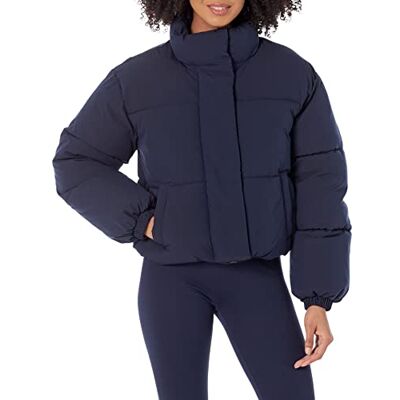 Amazon Essentials Crop Puffer jacka för kvinnor (finns i plusstorlek), marinblå, XX-Large Amazon Essentials Crop Puffer jacka för kvinnor (finns i plusstorlek), marinblå, XX-Large