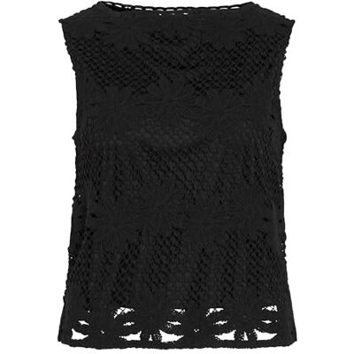Vila Vicanisa Boatneck S/L topp, Svart skönhet, 36 Vila Vicanisa Boatneck S/L topp, Svart skönhet, 36