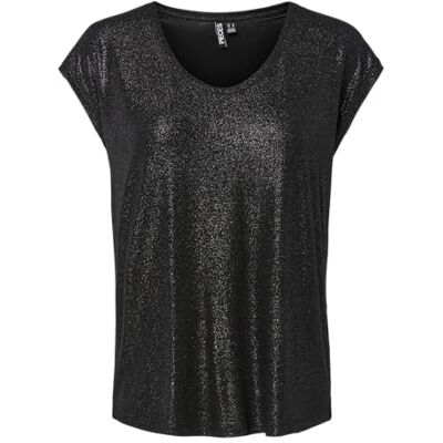 PIECES Pcalice Ss Glitter Tee JRS Noos Bc, svart, M PIECES Pcalice Ss Glitter Tee JRS Noos Bc, svart, M