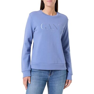 GANT Tonal Graphic C-Neck Sweat, Greyish Blue, XS GANT Tonal Graphic C-Neck Sweat, Greyish Blue, XS