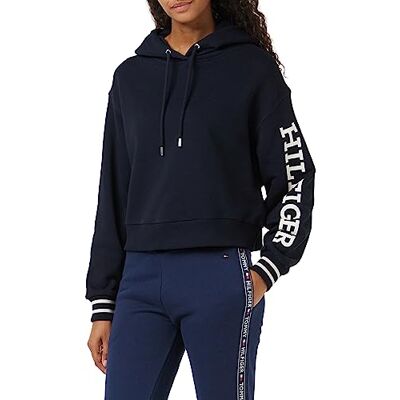 Tommy Hilfiger Dam REG MONOTYPE SLV Crop Hoodie Pullover, Desert Sky, L, Öken himmel Tommy Hilfiger Dam REG MONOTYPE SLV Crop Hoodie Pullover, Desert Sky, L, Öken himmel