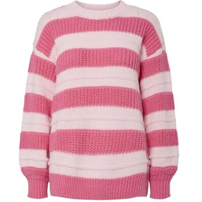 PIECES Pcsimma Ls oversize O-hals stickad Bc, Rosa-a-boo, L PIECES Pcsimma Ls oversize O-hals stickad Bc, Rosa-a-boo, L