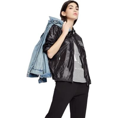 Giorgio Armani Dam Zip Up Icon Blouson-jacka vindjacka, svart, S Giorgio Armani Dam Zip Up Icon Blouson-jacka vindjacka, svart, S