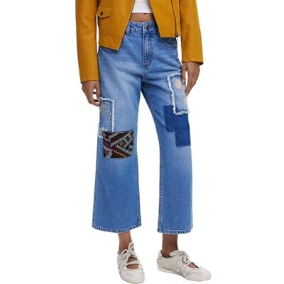 Desigual Denim_Patche, 5053 denim medium tvätt, 34, Blå, 32 Desigual Denim_Patche, 5053 denim medium tvätt, 34, Blå, 32